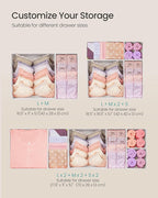 SONGMICS Drawer Organizer,Dresser Drawer Organizers, Set of 12, Foldable Fabric Storage Bins for Socks, Underwear, Bras, Ties, Scarves, Cloud White URDZ006W02