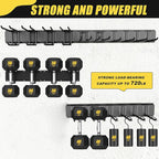 64'' Garage Tool Organizer Wall Mount, 18 PCS Adjustable Garden Tool Hanger Rack, Garage Hooks Heavy Duty, Shovel Holder Wall Mount, Storage Hooks for Hanging in Garage
