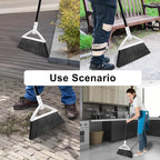 Heavy Duty Angle Broom 4 Pack - White Broom for Outdoor & Indoor, Garage, Driveway, Sidewalk, Kitchen & More, Long Handle
