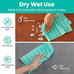 Reusable Cleaning Towels Reusable Cloths Dish Cloths, 50 Count Multi-Purpose Handy Towel, Disposabel Dry Kitchen Wipes, Durable, Absoebent, Dry Quickly, Green, Handi Wipe