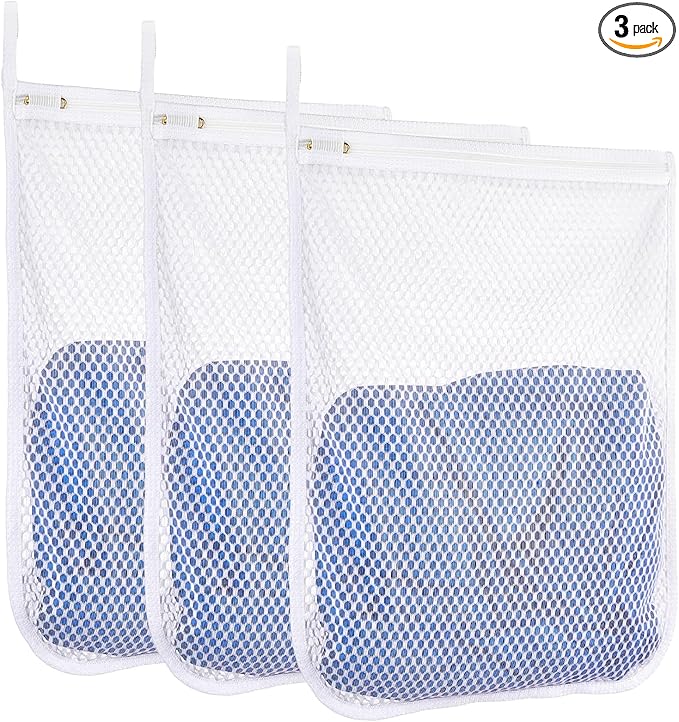 3 pcs Durable Honeycomb Mesh Laundry Bags for Delicates 12" x 15" (3 Medium)