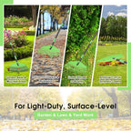Garden Leaf Rake,16.5” Plastic Leaf Rake for Lawn,Unbreakable Nylon Head, No Harm to Lawn Grass,Yard Raking Tools for Turf Leaves Thatch Debris Pine Needle Cleanup, Lightweight for Kids Seniors