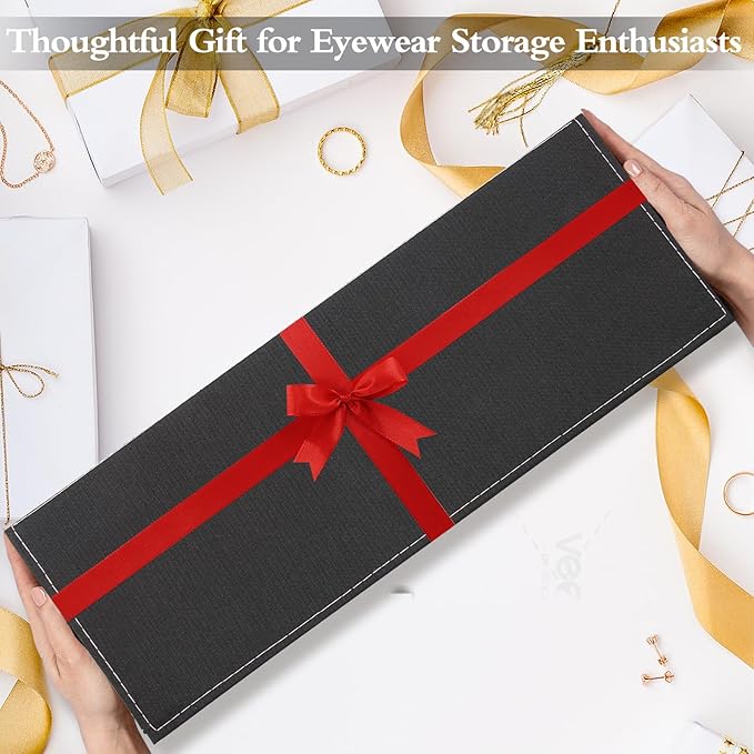 8-Slot Eyeglass Case Organizer - Stylish Storage for Sunglasses & Glasses, Ideal for Home Use & Eyewear Collectors