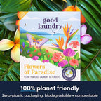 Good Laundry Detergent Sheets - Flowers of Paradise Scented (60 Loads) - Eco-Friendly Laundry Detergent Sheets, Hypoallergenic, No Plastic Jugs or Waste - Based in the USA