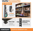 HOMEDANT 35.9" W 5 Tier Heavy Duty Garage Shelving Adjustable Metal Rack Storage Shelves Standing Shelf Unit Organizers Pantry Closet Black 2Pack