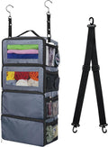 Suitcase Organizer, Carry on Closet Luggage Organizers Accessories for Travel, Foldable and Hangable Portable Hanging Travel Shelves with a Shoulder Strap to Use As a Travel Backpack Small, Gray