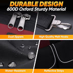 TICONN Heavy Duty Tool Bag with Multi-Pockets, Portable Tool Box Organizer Storage Bag, with Adjustable Shoulder Strap and Ergonomic Handle (Red, 14" Standard Base)