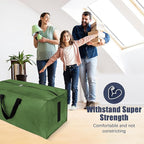 HOMESURE 12 Pack Large Strong Moving Bags with Zippers & Carrying Handles - Water-Resistant - Heavy Duty Storage Tote for Space Saving, Fold Flat, Alternative to Moving Box (Olive Green)