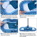 Dust Mop for Hardwood Floors with 57" Long Handle Wet & Dry Mops for Catching Pet Hair and Dust Bunny Microfiber Dust Mops for Vinyl, Wood, Tile, Laminate Flooring