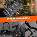 Bluesea Lawn Aerator Tool - 16 Iron Spikes with Ergonomic T-Handle, Automatic Dirt Clean for Soil Loosening & Yard Aeration, Manual Metal Grass Aerator (Black - Orange)