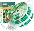 YMHB Twist Ties, 656Feet (200m) Green Garden Plant Ties with Cutter, Green Twist Ties for Gardening Tomatoes Vines Tie Garden Ties, Plant Support and Office Home Cable Organizing
