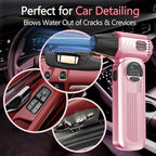 Air Duster, Compressed Air Duster Pink, Rechargeable Cordless with Adjustable Speed, LED Light & 8000mAh Battery, 150000 RPM for Keyboard, PC & Car Cleaning