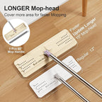 JOYMOOP Mop and Bucket Set (Beige & Blush Brown) with Extension Handle, Ideal for Floor, Window, and Wall Cleaning - Includes 5 Washable Microfiber Pads for Wet and Dry Use