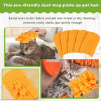Zubebe 12 Pcs Duster Refill Reusable Fleece Duster Refills Feather Flat Dusters Multi Surface Washable Cleaning Pads Tools for Home, Blinds, Car, Pet, Furniture, Fans (Orange)