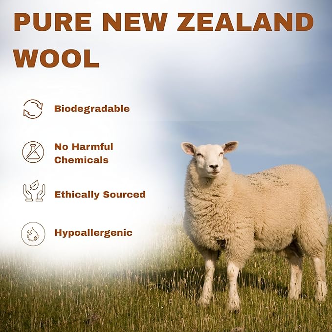 Woolly’s Wool Dryer Balls (Pack Of 3) | 100% Pure New Zealand Wool | Reduces Drying Time up to 40% | Chemical-Free Fabric Softener (3)