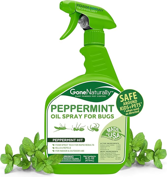 Peppermint Oil Spray for Bugs– Insect Repellent & Bug Spray for Home– Kills & Repels Ants, Roaches, Spiders, Flies, Mosquitoes & More– Safe for Kids & Pets– Indoor & Outdoor Use (16oz)