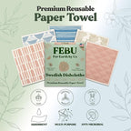 FEBU Swedish Dishcloths for Kitchen | 5 Pack Sunset Reusable Paper Towels Washable | Swedish Dish Towels | Non-Scratch Cellulose Sponge Cloths | No Odor, Biodegradable Cleaning Cloths