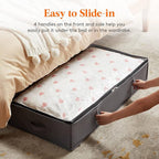 Lifewit 95L 2 Pack Under Bed Storage Containers, Large Capacity Blanket Storage Bags with Reinforced Handle, Organization and Storage for Comforters, Sheets, Clothes, Bedroom, College Dorm, Grey