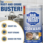 Bar Keepers Friend Cookware Cleanser & Polish (2 x 12 oz) Stainless Steel Cleaner & Degreaser for Pots, Pans, Bakeware & Grills - Removes Sticky Residue, Rust Stains & Lime Deposits