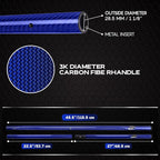 CKG Metal Detector Shovel Travel Carbon Handle for Scoop Shovel, Universal Lightweight Pole for Beach Metal Detecting Digging Tools Treasure Hunting 3k Carbon Fiber Long Tube Rod – Blue/Travel Size