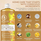 Dr. Jacobs Naturals Orange & Ginger Castile All-In-One Cleaner and Soap - Plant-Based Formula for House Cleaning Floors and Appliances - Gentle on Skin and the Planet - 32 oz, 1 Pack