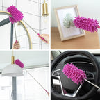 Microfiber Duster for Cleaning, Tukuos Hand Washable Dusters with 2pcs Replaceable Microfiber Head, Extendable Pole, Detachable Cleaning Brush Tool for Office, Car, Window, Furniture, Ceiling Fan
