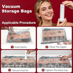 Rechargeable Wireless Pump Travel Storage Bags Set for Travel & Home, 9 Pack (9L) Portable Space Saver Bags for Clothing Suitcase Backpack, Vacuum Compression Packing Seal for Clothes, Home Storage