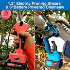 3-in-1 Pole Pruning Shears, Electric Pruning Shears & pole saws for tree trimming with 15.3ft Reach Pole,Cordless Pole Shears and Battery Pole Saw with 2 Pack 20V 4.0Ah Battery for Tree
