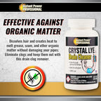 Instant Power Professional Crystal Lye Drain Cleaner, Drain Clog Remover Made of Pure Lye Crystals (12 Pack)