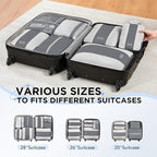 8 Set Compression Packing Cubes for Travel Essentials,Compressible Expandable Packing Cubes for Suitcase,OlarHike Luggage Organizer Bags for Travel,Handy Helper for Organizing Clothes(Gray)