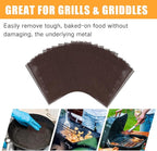 100 Pack Griddle 4x5.5'' Screen Grill Cleaning Screens Pre-treated Abrasive Mesh Pads for Flat Top Stainless Steel Griddle Cleaning Accessories Bundle