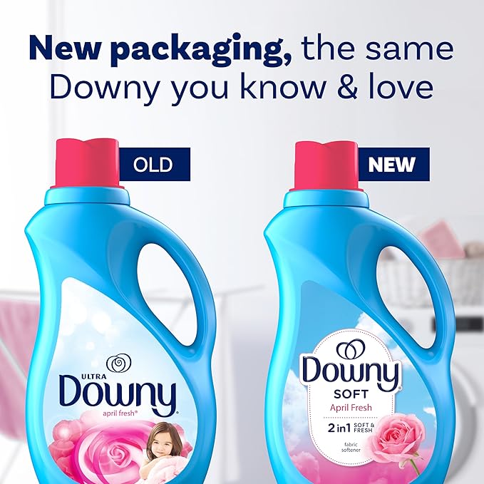 Downy Soft, 2 in 1 Soft and Fresh Liquid Fabric Softener, April Fresh, 44 fl oz, 60 Loads, Fabric Conditioner Liquid provides softness and freshness for fabrics