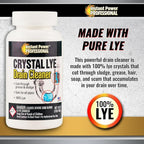 Instant Power Professional Crystal Lye Drain Cleaner, Drain Clog Remover Made of Pure Lye Crystals