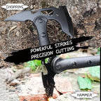 Tactical Hatchet,Black Stainless Steel Camping Hatchet Axe with Nylon Sheath,Tactical Axe with Bottle Opener,Hex Wrenches,for Outdoor Splitting Wood,Hunting Survival
