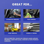 VizABull Glass Cleaner Foam Spray, Streak-Free for Car Windshield, Mirror, Window Cleaning - Heavy Duty for Auto Exterior - Ammonia-Free, No Drip, Quick Dry - 19 Fl Oz, 1 Can