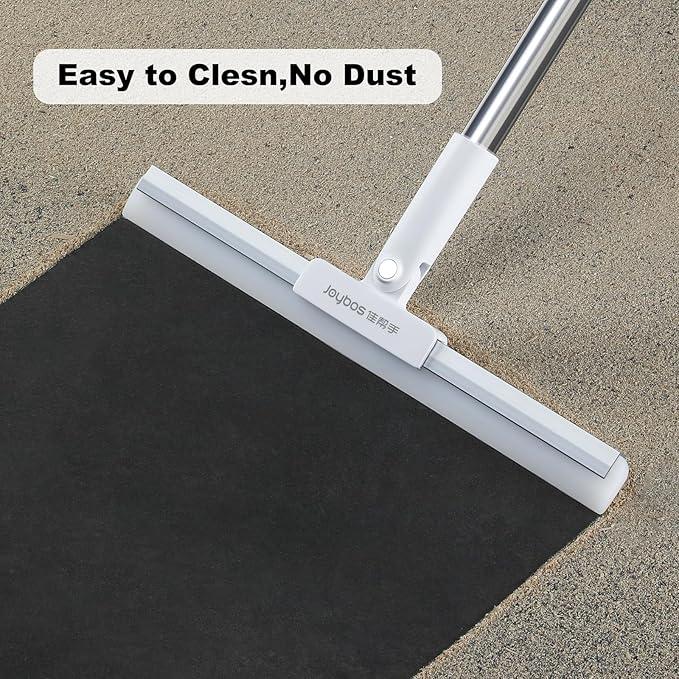 JOYBOS Rubber Squeegee for Floor, 50'' Long Handle Floor Squeegee Broom, Silicone Broom for Pet Hair Remover, Magic Broom Sweeper Window Squeegee for Floor, Tile, Grout, Brick, Decks, Garages,Basement