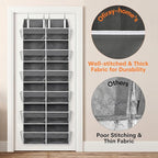 2 Pack Over The Door Organizer 6 Tiers, Extra Large Behind Door Storage of 12 Compartments, 80 lbs Weight Capacity Hanging Storage Organizer with Clear Window Kids Toys,Shoes (6 Tiers - Grey)