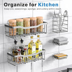 5-Pack Rustproof Stainless Steel Shower Caddy – No Drill Adhesive Bathroom Organizer with Large Capacity, Spacious Shower Shelves for Inside Shower, Kitchen & Home Decor Storage-XL Size