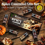 Fall Essential Oils Set, Pumpkin Spice, Frankincense & Myrrh, Cinnamon Sugar, Fall Scented Oil for Candle, Soap Making, Essential Oils for Diffuser Home 6 * 10 ml