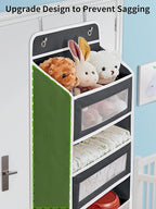 JARLINK Over the Door Organizer Storage, 5 Shelf Hanging Organizer with 5 Large Capacity Pockets, Anti Tilt 44 lb Load Behind Door Storage for Bedroom, Bathroom, Pantry, Nursery, (Black)
