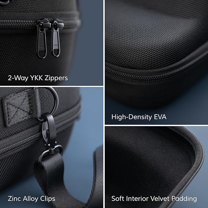 OZUECCR Hard Hat Travel Case – Storage for Baseball Caps with Carrying Handle and Adjustable Shoulder Strap, Hat Organizer Protects up to 6 Hats, for Travel and Home Storage (Inner Red)