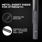 CKG Metal Detector Shovel Travel Carbon Handle Total Length 45.5' Diam 1.1 for Scoop Shovel, Universal Lightweight Pole for Beach Metal Detecting Digging Tools – Black/Travel Size