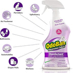 OdoBan Ready-to-Use Disinfectant and Odor Eliminator, Set of 3 Spray Bottles, Made in the USA, Original Eucalyptus and Lavender Scents, 32 Ounces Each