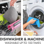 SUPERSCANDI 10 Pack Swedish Dishcloths for Kitchen - 100% Biodegradable & Compostable | Reusable Paper Towels Washable, Food-Safe & Without Plastic - Dish Rags Suitable for Any Surface | Multicolor