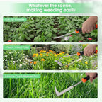 Weed Puller Tool, Set of 3, Rubber Handle Weed Remover Tool, Manual Weeder,L-Shaped Weeding Tool, Thickened Stainless Steel Crack Weeder,Planting and Weeding for Garden, Patio