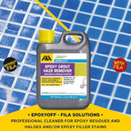 FILA EPOXYOFF, Epoxy Grout Haze Remover, Effectively Removes Epoxy Residue, The Product Can Be Applied on Vertical Surfaces, 1 QT