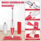 Spray Wet Mops for Hardwood Floor Cleaning: EXEGO Microfiber Dry Dust Spray Mop with 3 Washable Pads fit for Swiffer PowerMop - Wet Jet Mop Flat Floor Mops with Sprayer for Wood Laminate Ceramic Tiles
