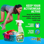 Sweat X Extreme Stain Remover – Multi-Purpose Nontoxic Stain Spray – Advanced Stain Removal for Sport and Activewear – Safe for All Fabrics – Tested Formula with Proven Results – 16 Fl Oz