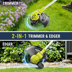 EWORK 20V Electric Weed Wacker 12-Inch Trimmer and Edger with Auto Line Feed, Cordless String Trimmer with 2.0Ah Battery and Charger & 6 Replacement Spools for Lawn, Garden, Yard, etc