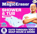 Mr. Clean Magic Eraser Sponge, Bathroom, Shower, Tub Cleaner, Soap Scum Remover, Bathroom Cleaning Supplies, Dawn Cleaning Power with Lavender Scent, Shower & Tub, 6ct